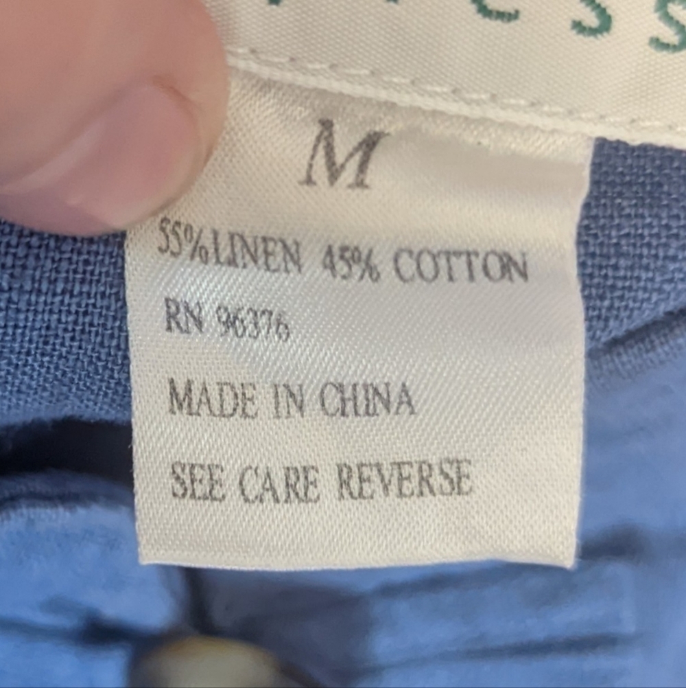 Harry And David's Northwest Express Asian Style Jean Shirt Size M - Picture 7 of 10
